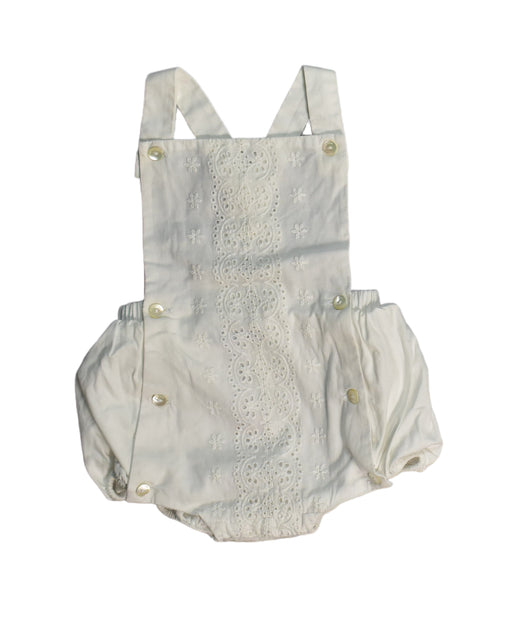 A White Overall Shorts from Jacadi in size 0-3M for neutral. (Front View)