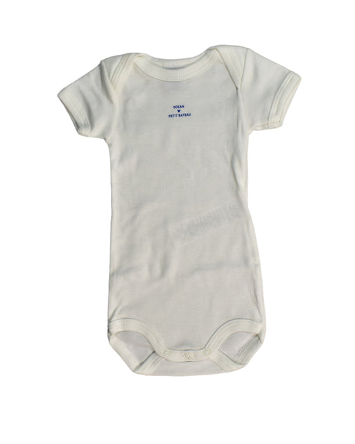 A White Bodysuits from Petit Bateau in size 0-3M for boy. (Front View)
