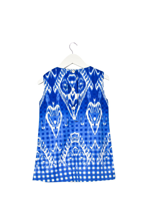 A Blue Sleeveless Dresses from Oscar de la Renta in size 3T for girl. (Back View)
