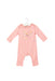 A Pink Long Sleeve Jumpsuits from La Compagnie des Petits in size 3-6M for girl. (Front View)
