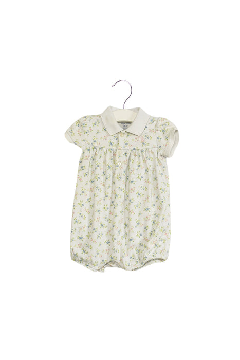 A White Short Sleeve Rompers from Ralph Lauren in size 3-6M for girl. (Front View)