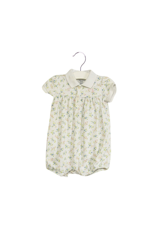 A White Short Sleeve Rompers from Ralph Lauren in size 3-6M for girl. (Front View)