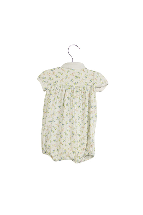 A White Short Sleeve Rompers from Ralph Lauren in size 3-6M for girl. (Back View)