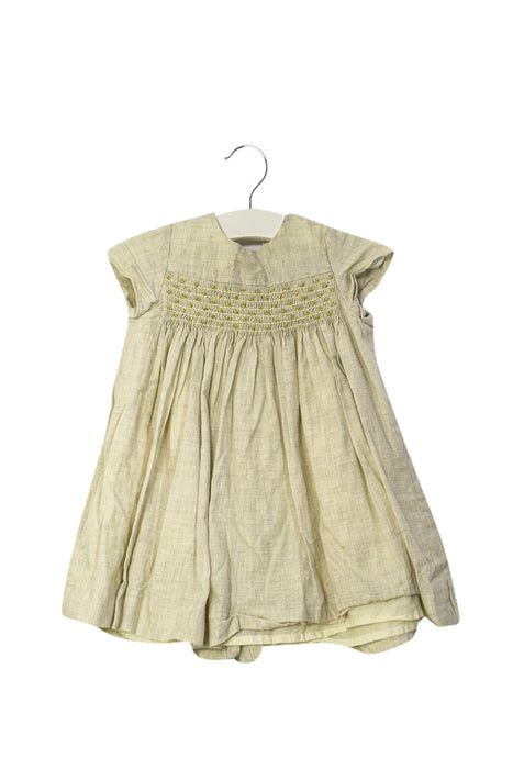 A Beige Short Sleeve Dresses from Bonpoint in size 12-18M for girl. (Front View)