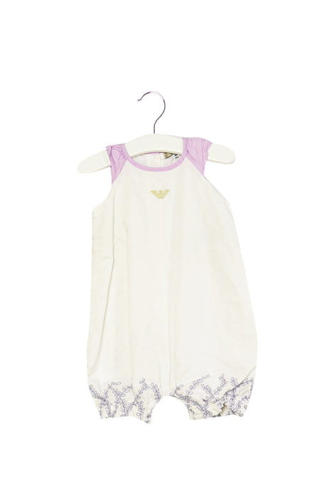 A White Sleeveless Rompers from Armani in size 6-12M for girl. (Front View)