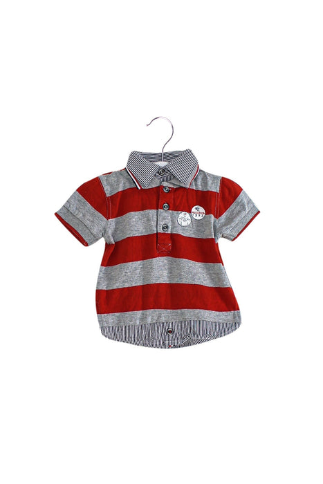 A Red Short Sleeve Polos from Timberland in size 6-12M for boy. (Front View)