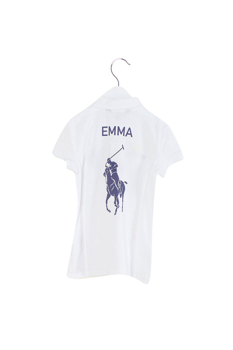 A White Short Sleeve Polos from Polo Ralph Lauren in size 7Y for girl. (Back View)