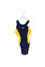 A Navy Swimsuits from Zoggs in size 6T for girl. (Front View)