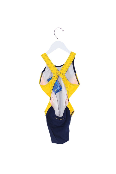 A Navy Swimsuits from Zoggs in size 6T for girl. (Back View)