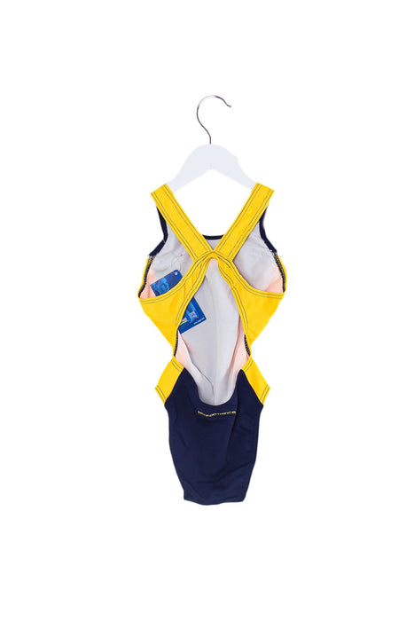 A Navy Swimsuits from Zoggs in size 6T for girl. (Back View)