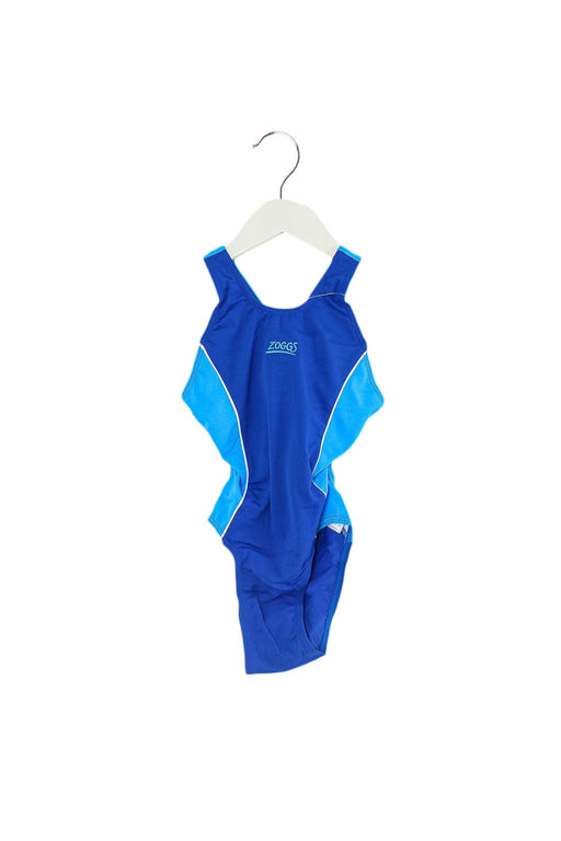 A Blue Swimsuits from Zoggs in size 6T for girl. (Front View)