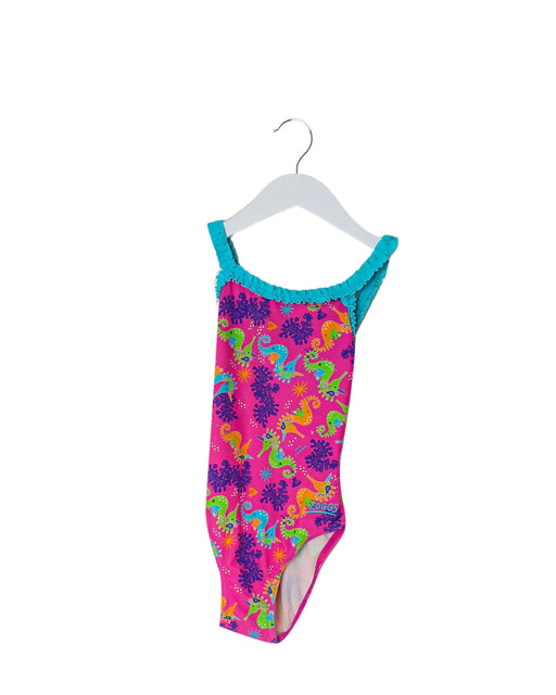 A Pink Swimsuits from Zoggs in size 6T for girl. (Front View)