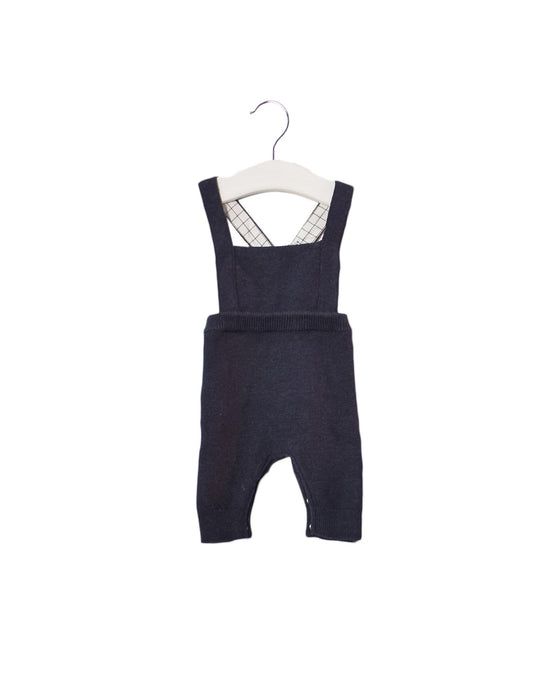 A Grey Long Overalls from Jacadi in size 3-6M for boy. (Front View)