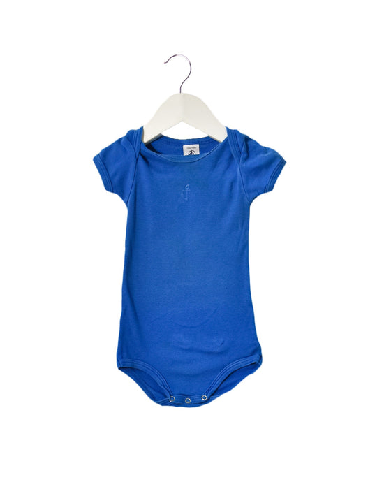 A Blue Bodysuits from Petit Bateau in size 6-12M for boy. (Front View)