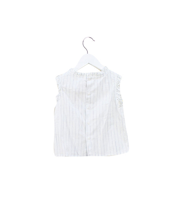 A White Sleeveless Tops from Bonpoint in size 4T for girl. (Back View)