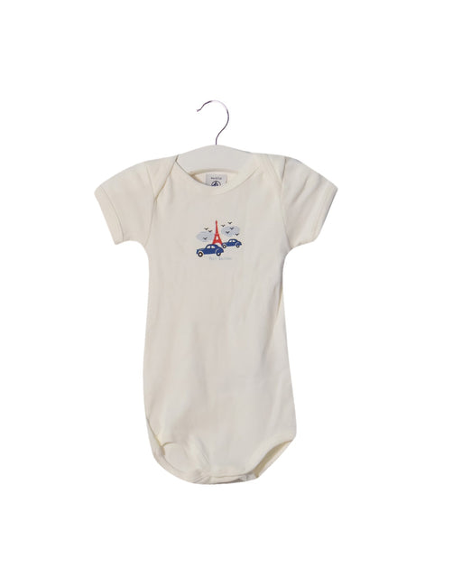 A White Bodysuits from Petit Bateau in size 6M for neutral. (Front View)