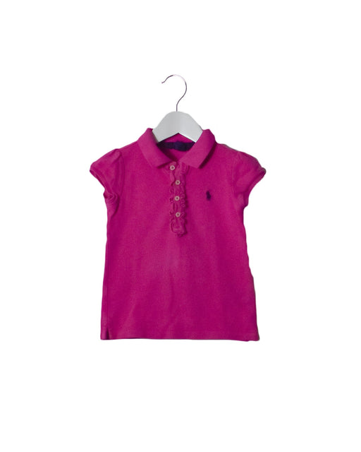 A Pink Short Sleeve Polos from Ralph Lauren in size 4T for girl. (Front View)