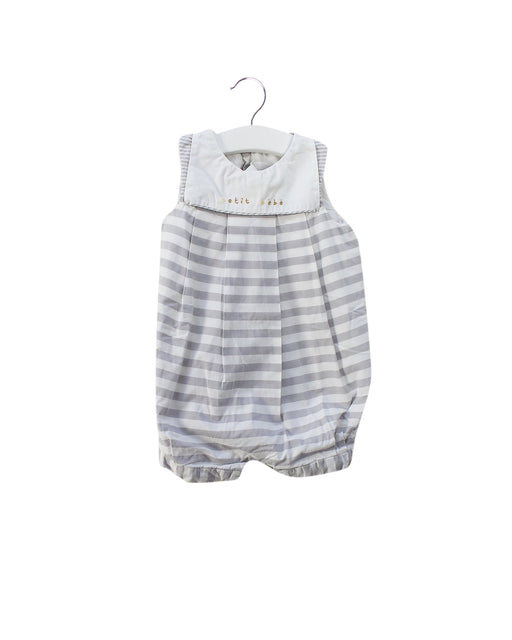 A Grey Sleeveless Rompers from Jacadi in size 0-3M for neutral. (Front View)