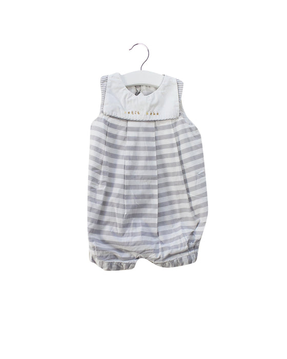A Grey Sleeveless Rompers from Jacadi in size 0-3M for neutral. (Front View)