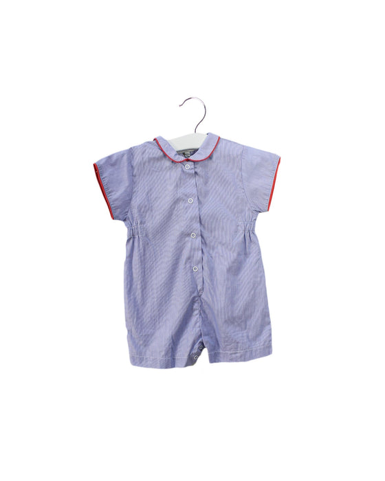 A Blue Short Sleeve Rompers from Letts Dream in size 6-12M for girl. (Front View)