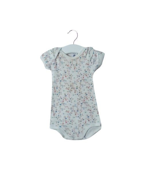 A White Bodysuits from Petit Bateau in size 6-12M for girl. (Front View)