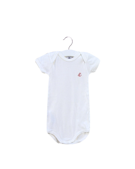 A White Short Sleeve Bodysuits from Petit Bateau in size 3-6M for neutral. (Front View)
