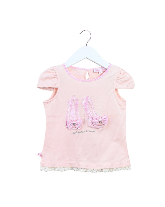 A Pink Short Sleeve Tops from Nicholas & Bears in size 3T for girl. (Front View)