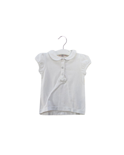A White Short Sleeve Polos from Jacadi in size 12-18M for girl. (Front View)