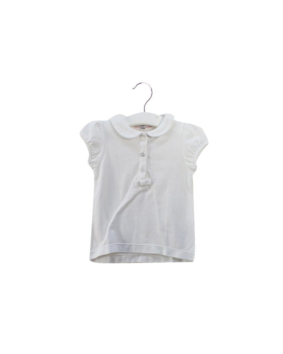 A White Short Sleeve Polos from Jacadi in size 12-18M for girl. (Front View)