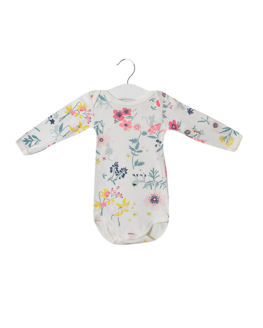 A White Bodysuits from Petit Bateau in size 3-6M for girl. (Front View)