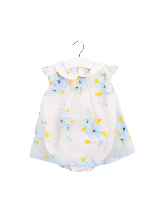 A White Short Sleeve Dresses from Chickeeduck in size 6-12M for girl. (Front View)