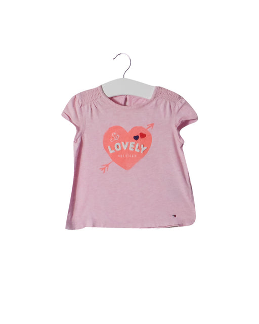 A Pink Short Sleeve T Shirts from Tommy Hilfiger in size 12-18M for girl. (Front View)