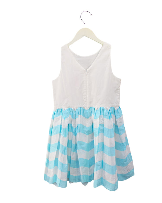A Blue Sleeveless Dresses from Jacadi in size 10Y for girl. (Back View)