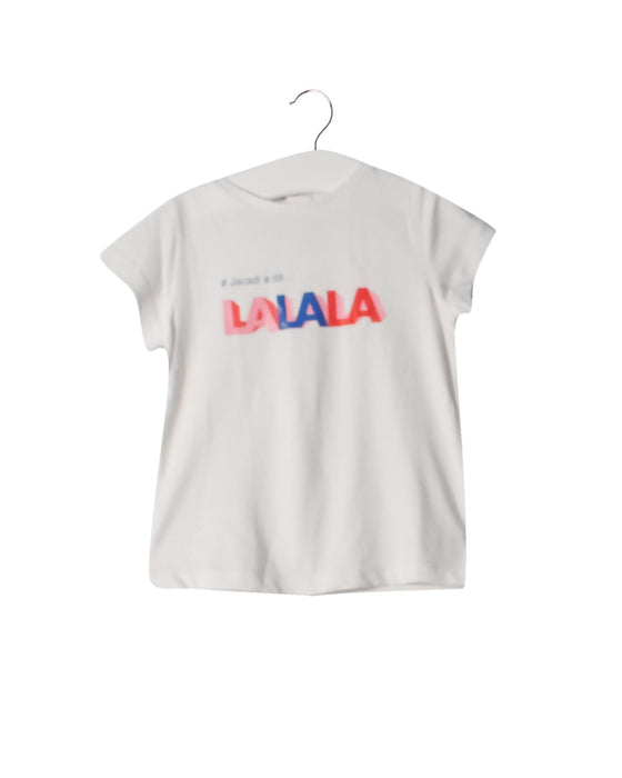 A White Short Sleeve T Shirts from Jacadi in size 4T for girl. (Front View)