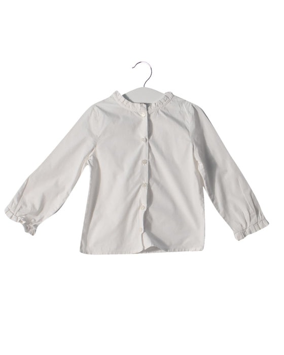 A White Long Sleeve Tops from Jacadi in size 3T for girl. (Front View)
