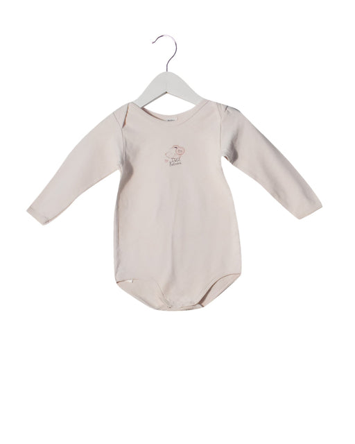 A Pink Bodysuits from Petit Bateau in size 12-18M for girl. (Front View)