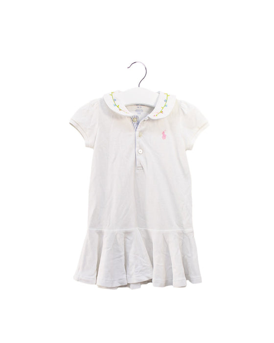 A White Short Sleeve Dresses from Ralph Lauren in size 6-12M for girl. (Front View)