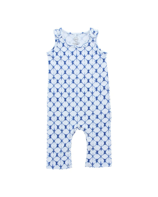 A Blue Sleeveless Jumpsuits from Hunter + Boo in size 3-6M for neutral. (Front View)