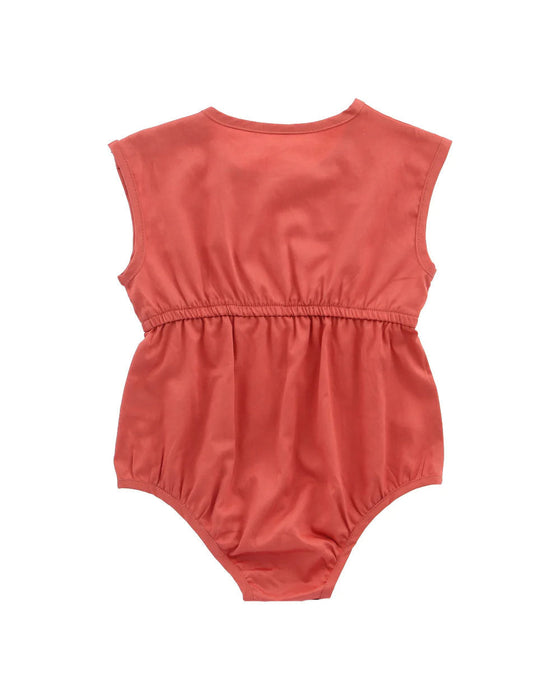 A Brown Long Sleeve Bodysuits from Hunter + Boo in size 3-6M for girl. (Back View)