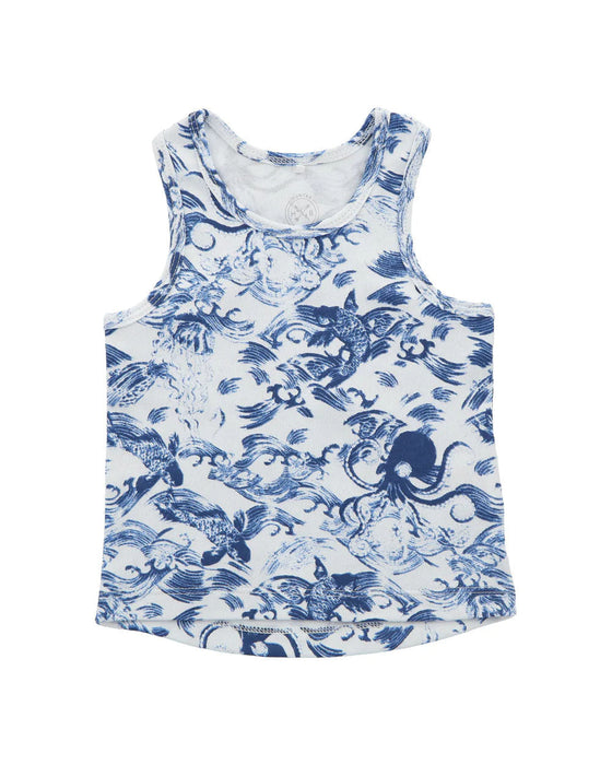A Blue Sleeveless Tops from Hunter + Boo in size 6-12M for neutral. (Front View)