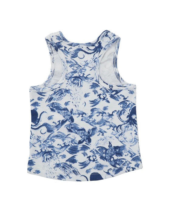 A Blue Sleeveless Tops from Hunter + Boo in size 6-12M for neutral. (Back View)