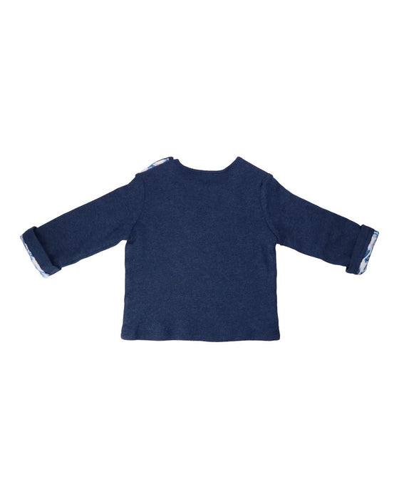 A Blue Crewneck Sweatshirts from Hunter + Boo in size 6-12M for neutral. (Back View)