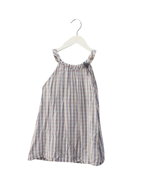 A Blue Sleeveless Dresses from Velveteen in size 6T for girl. (Front View)