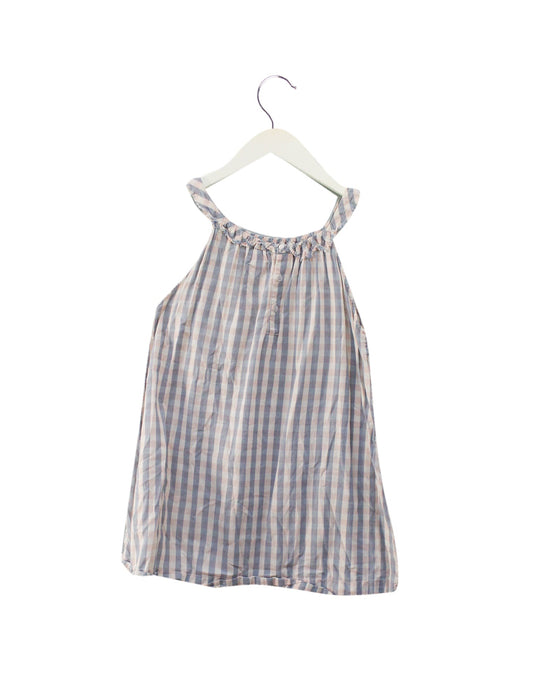 A Blue Sleeveless Dresses from Velveteen in size 6T for girl. (Back View)
