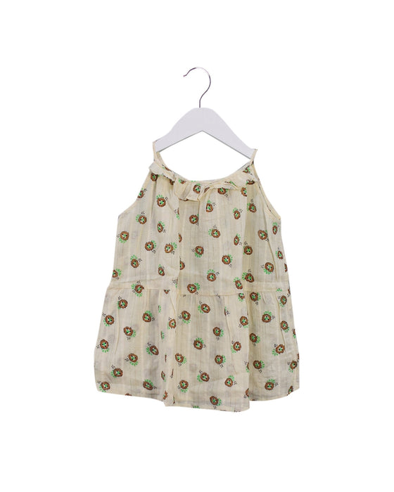 A Yellow Sleeveless Tops from Bonpoint in size 10Y for girl. (Front View)