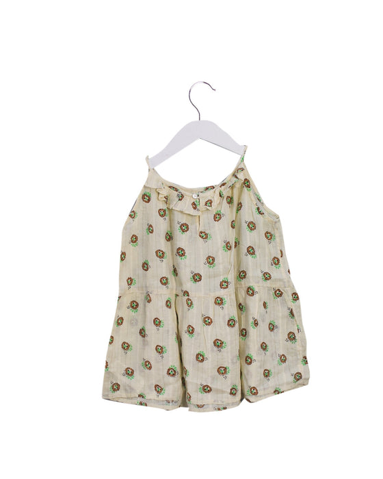 A Yellow Sleeveless Tops from Bonpoint in size 10Y for girl. (Back View)