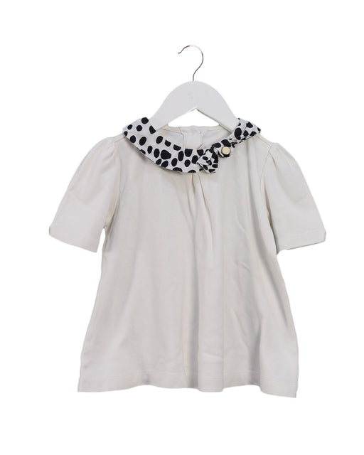 A Ivory Short Sleeve Tops from Janie & Jack in size 4T for girl. (Front View)