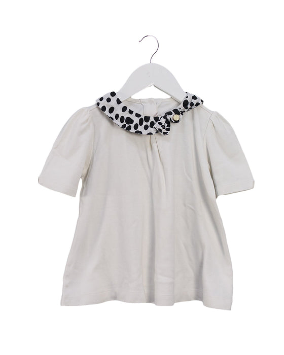 A Ivory Short Sleeve Tops from Janie & Jack in size 4T for girl. (Front View)