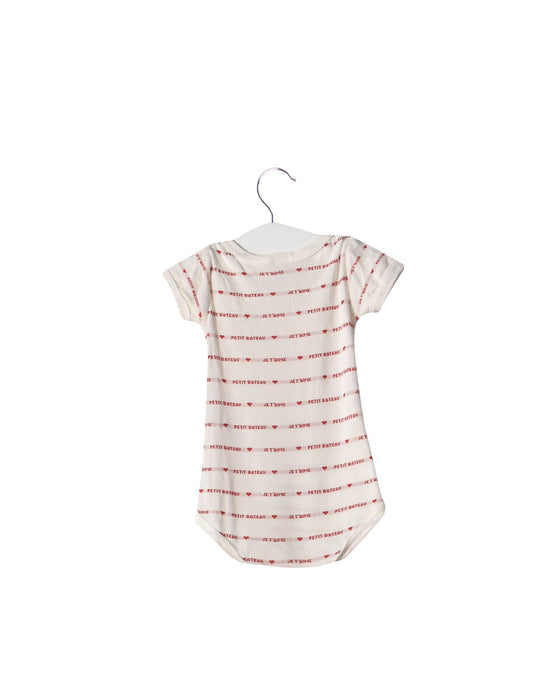 A White Short Sleeve Bodysuits from Petit Bateau in size 3-6M for girl. (Back View)