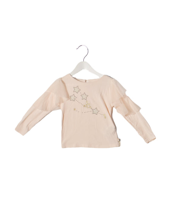 A Pink Long Sleeve Tops from Billieblush in size 4T for girl. (Front View)